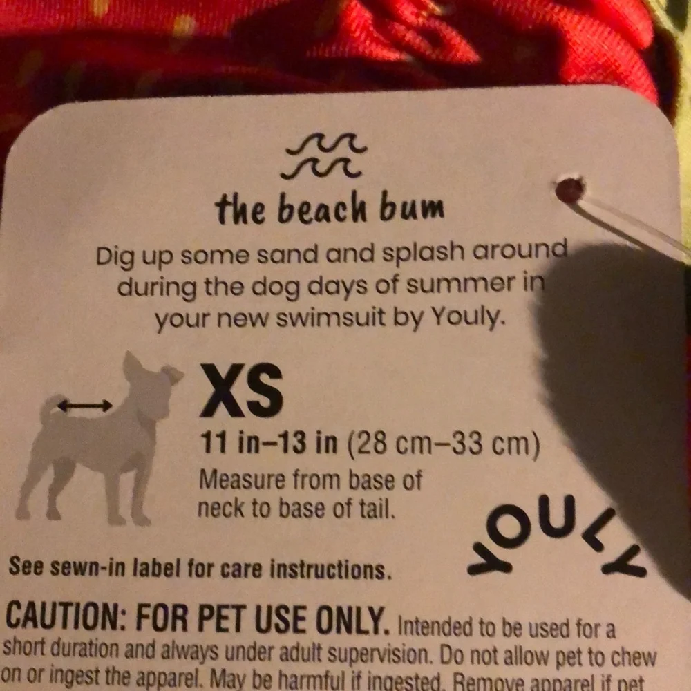 NWT strawberry dog swim bathing suit XS